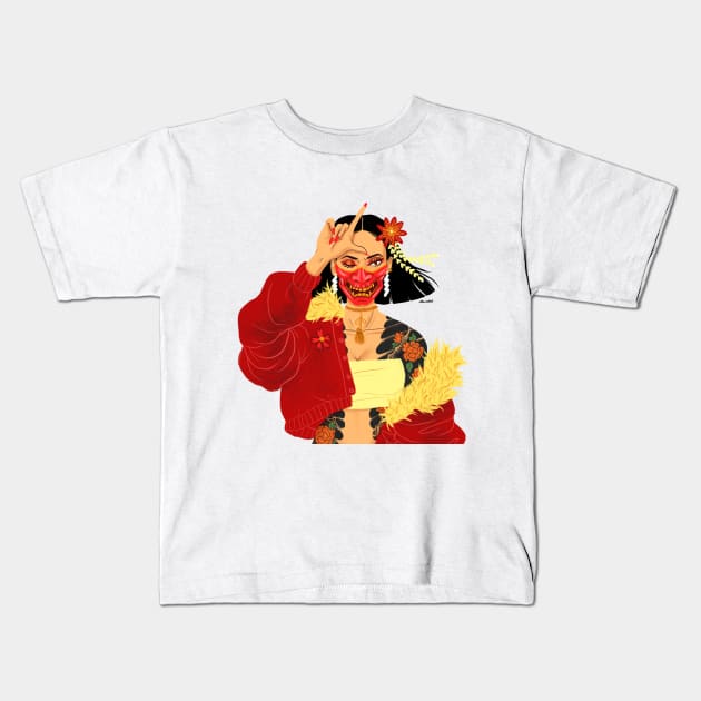 Hannya Kids T-Shirt by acaballz